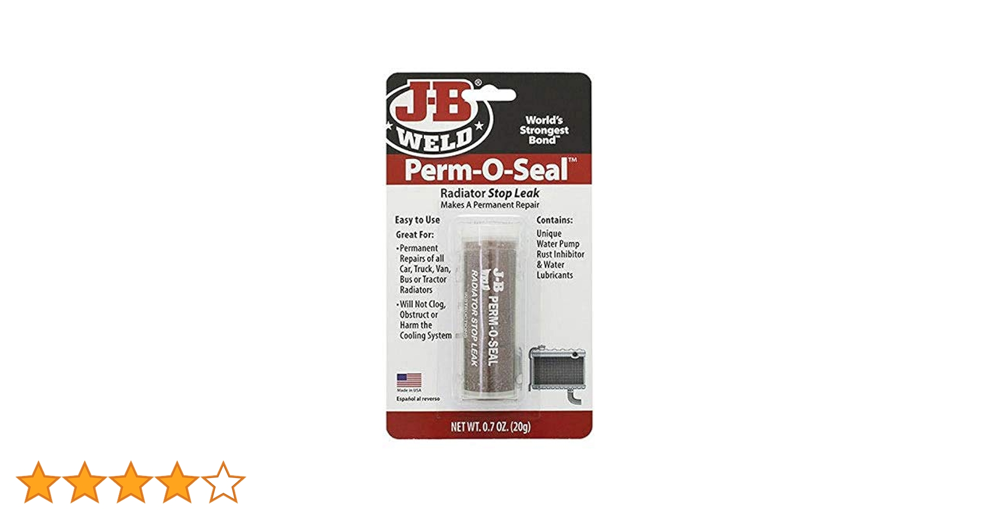 J-B Weld DS-114 PERM-O-Seal Radiator Stop Leak - 4 oz